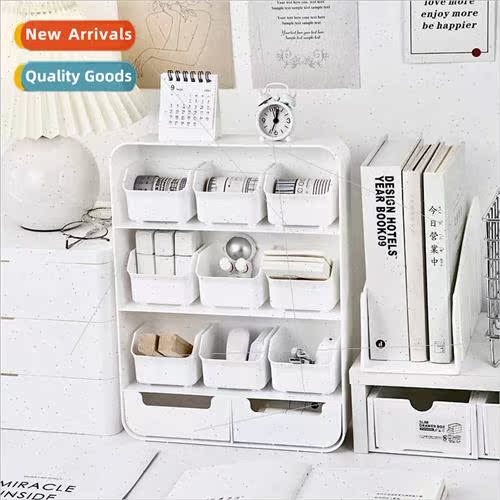 Desktop multi-compartment small objects box desk multilayer