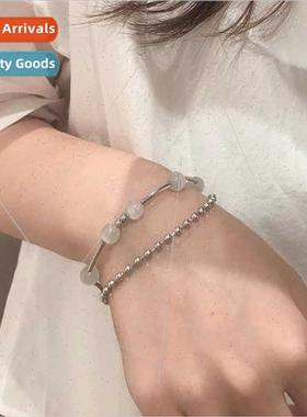 New double layer bracelet female ins niche cold wind delicat