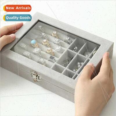 Large capacy velvet jewelry box ring necklace earrings earri