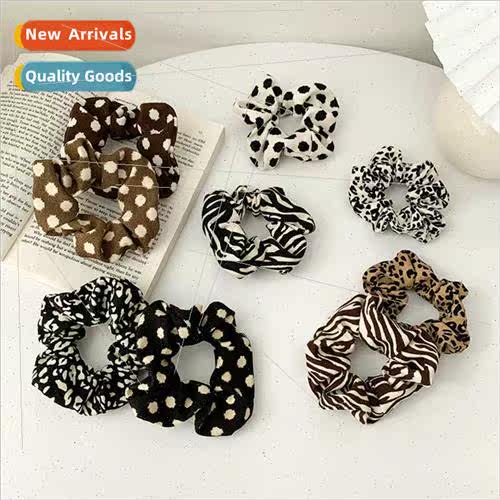 Autumn Winter Retro Leopard Polka Dot Large Intestine Hair C