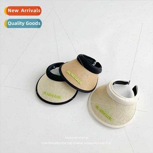 cap hat children straw Summer brimmed sunshade hollow large