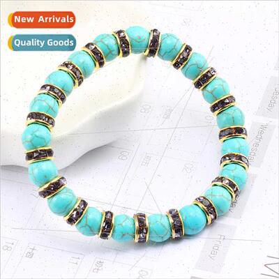 creative wh jewelry blue turquoise beads bracelet micro-set