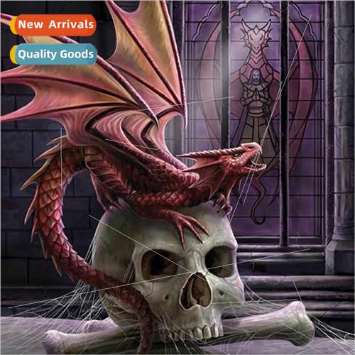 Cross Stch New DIY Dragon Skull Full Stch mple Handmade Thre
