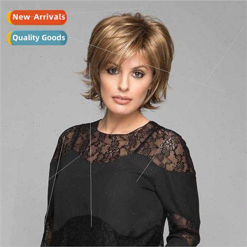 Europe Wigs Ladies Short Hair Blonde Brown Short Reverse Cur