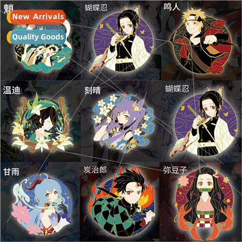 Cartoon Anime Metal Badge Ghost Destruction Blade Charcoal r