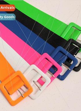 Fashion Candy Color Shinny PU Belts For Women pink blue gree