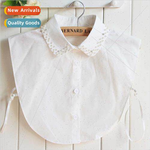 Winter Cotton Fake Collar Women New Korean Korean Beaded Rhi