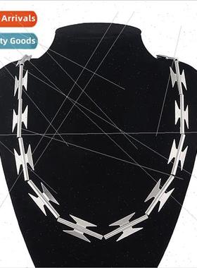 Razor Barbed Wire Necklace Hip Hop Personalized Set Rap Acce