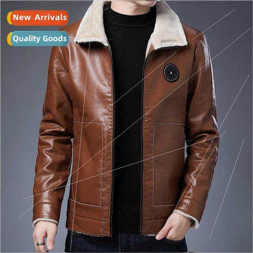 Padded thickened leather jacket men winter tide men jacket c
