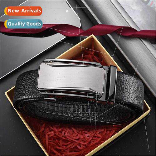 Belt Men Automatic Buckle Cowhide Belt mple Hundred Premium
