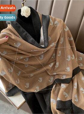 Korean  new spring fall splicing plaid soft cotton scarf fem