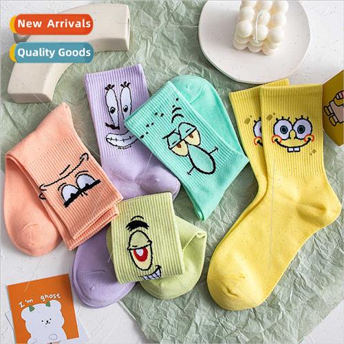 Autumn SpongeBob SquarePants socks womens medium-length sock