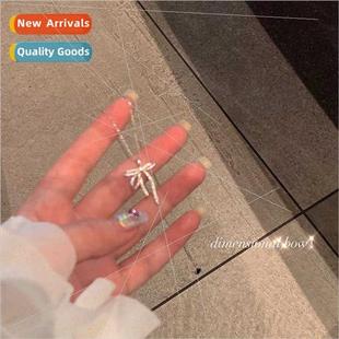 women niche premium Bow chain necklace collarbone pendan tie