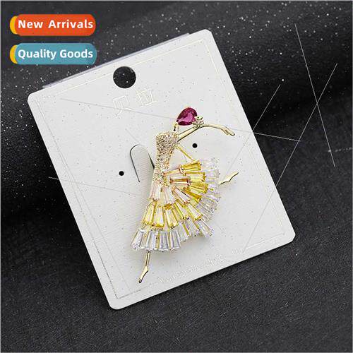 Korean  fashion temperament dancing girl brooch pin coat wh