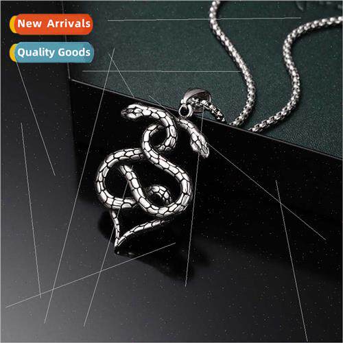 Masson  Retro Hip Hop Rock Necklace Snake Shape Tanium Sweat