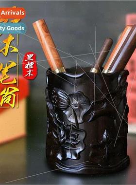 Ebony Chinese retro carving pen barrel red sandalwood wood c