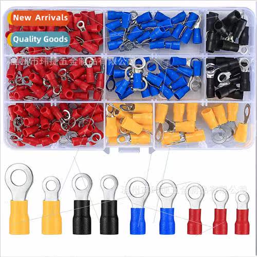 200pcs Cold Crimp Terminals Copper Box Insulated Ring Crimp