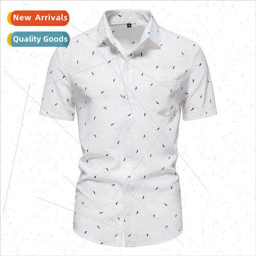 2022 Euro ze Men Fashion Business Beach Short Sleeve Shirt P