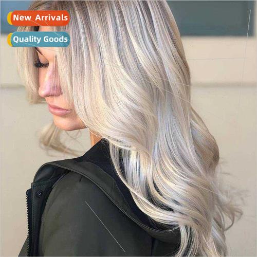Wigs Europe Women Chemical Fiber Head Covers ght Brown Mediu