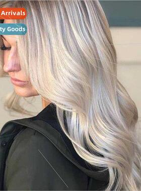 Wigs Europe Women Chemical Fiber Head Covers ght Brown Mediu