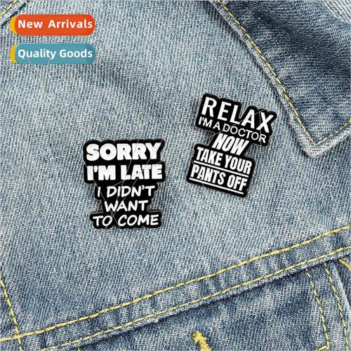 Europe Uned States alloy jewelry funny letters label brooch