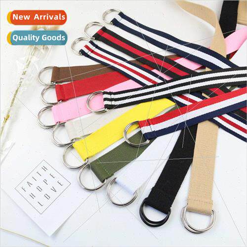 New canvas belt men women students belt whout holes double r