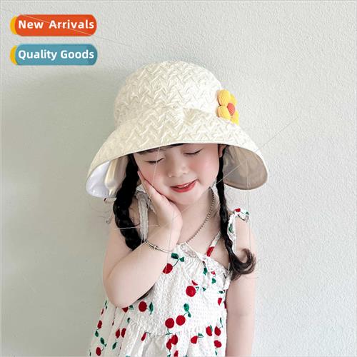 Cute smiley children summer hollow cap anti-shade hat boys s
