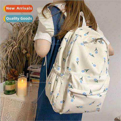Tulip Printed Shoulder Bag Warm Wind Small Flower Student Sc