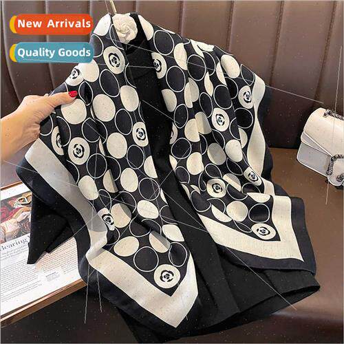French small fragrant camellia cotton linen hfeel scarf scar