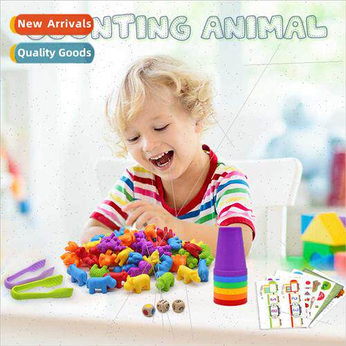 Puzzle early education rainbow counting animal toys weights