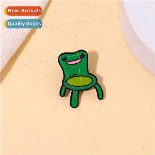 New cartoon creative green frog chair alloy brooch personali