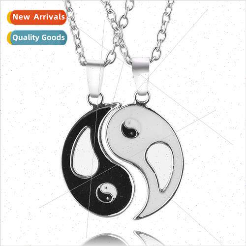 retro best friends necklace yin Yang gossip couple set chain