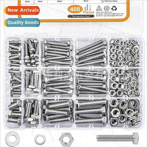 408pcs boxed 304 hexagon socket head cap screws bolts set wh