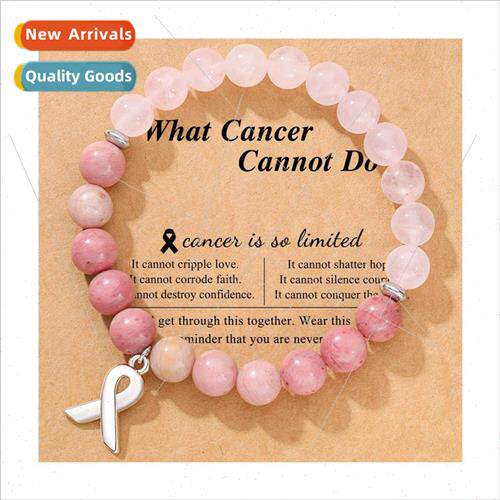Pink Crystal Ribbon Ribbon Charm Bracelet Holiday  Breast Ca