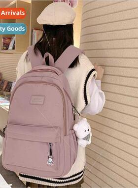 Pure color shoulder bag female 2023 middle school girls girl