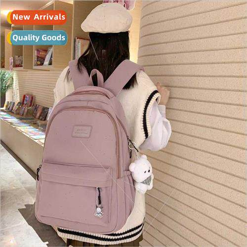 Pure color shoulder bag female 2023 middle school girls girl