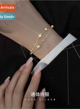 Silver star bracelet girls ins niche simple 2023 new summer