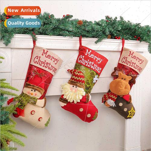 Big head doll Christmas socks 2023 three-dimensional Santa C