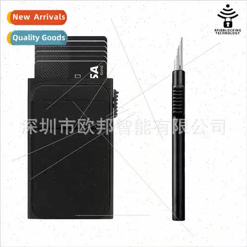 New aluminum alloy card case wh double back stickers change