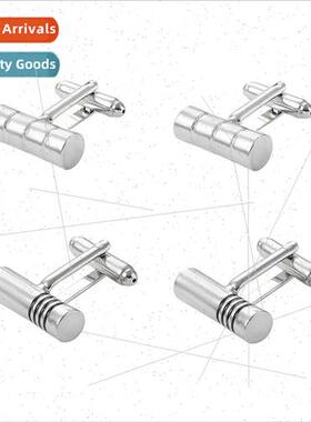 New round French cufflinks zinc alloy four sections cylindri