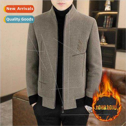 Autumn winter men tweed jacket high-end casual fall youth st