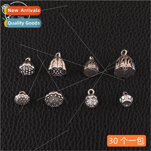 Lotus Flower Pendant Retro diy silver jewelry accessories ma