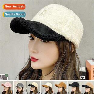 Hat baseball teddy lambswool casual warm ladies winter cap