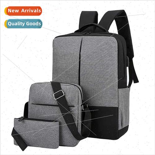 Men shoulder bag three sets fashion simple student schoolbag