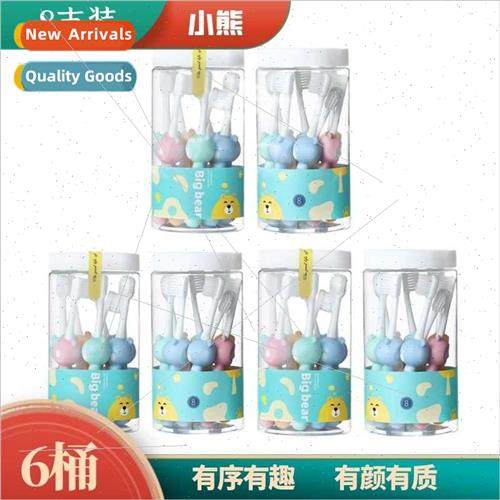 Bear 8pcs children toothbrushes 6 buckets volume sale combin