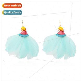 feather earrings retro New alloy bird bohemian oil creative