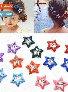 Children hair accessories ltle girl colorful pentagram hair