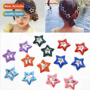 Children hair accessories ltle girl colorful pentagram hair