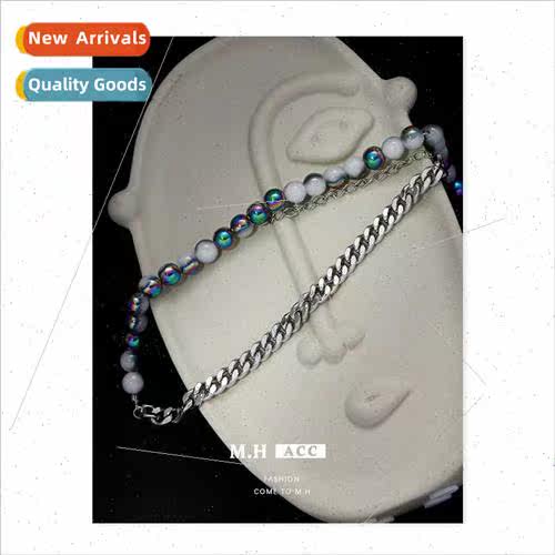 Colorful bead splicing necklace women delicate hundred niche