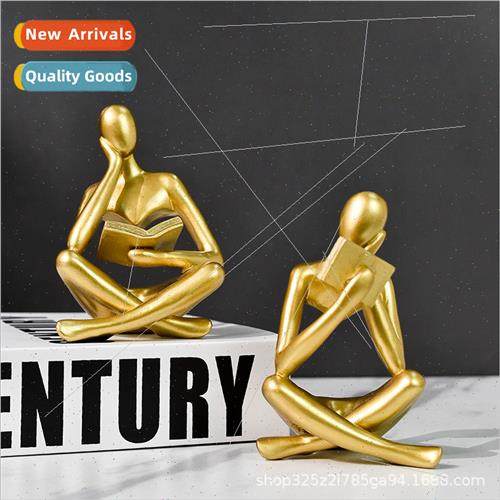 Creative abstract figure reading book thinker ornament livin